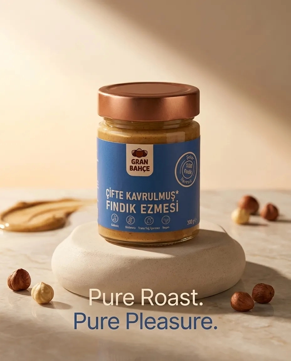 Çifte Kavrulmuş Şeker ilavesiz %100 Fındık Ezmesi 300 gr 
