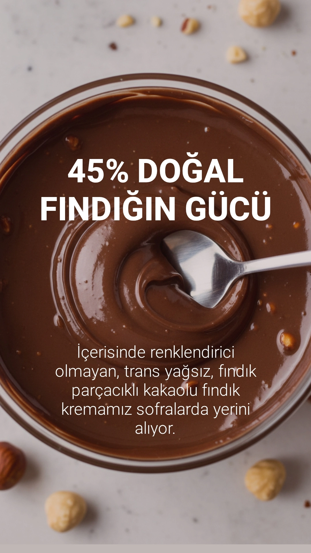 %45 Fındıklı Katkısız Kakaolu Fındık Kreması