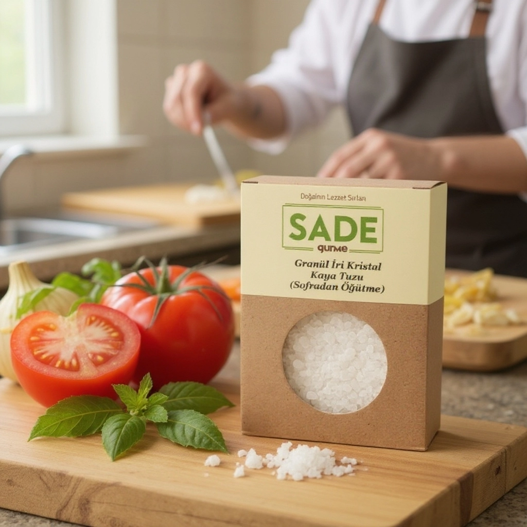 Sade Organik Granül İri Kristal Kaya Tuzu 500 gr
