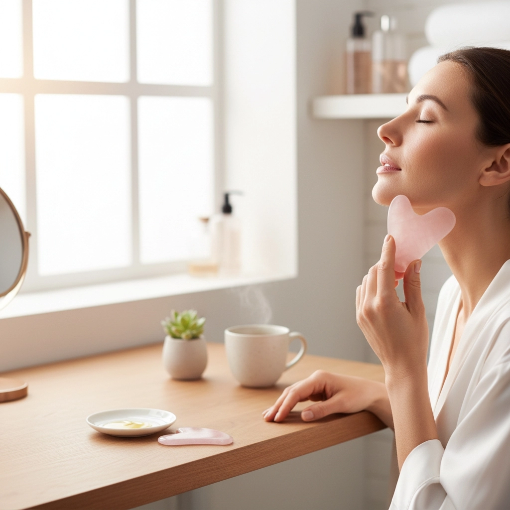 Pembe Kuvars Gua Sha Masaj Taşı 