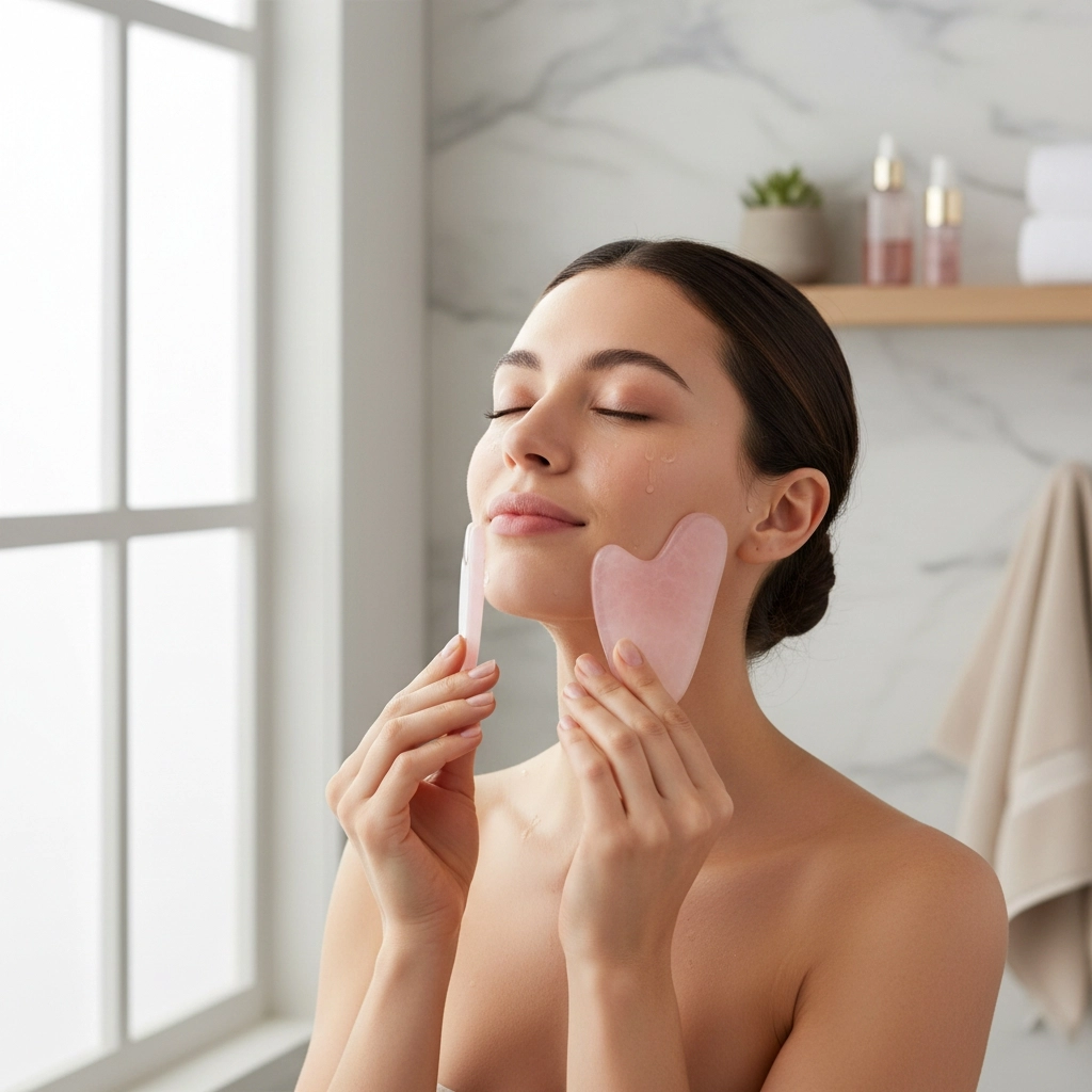 Pembe Kuvars Gua Sha Masaj Taşı 