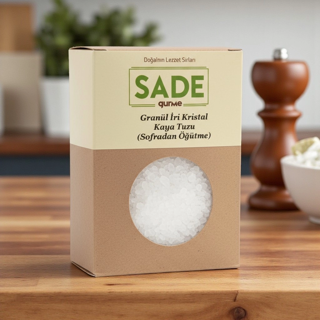 Sade Organik Granül İri Kristal Kaya Tuzu 500 gr