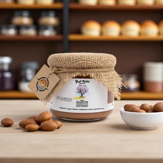 Datça Badem Ezmesi 425 gr (yeni sezon) - %100 Doğal ve Katkısız | Yeşil Nokta Gurme