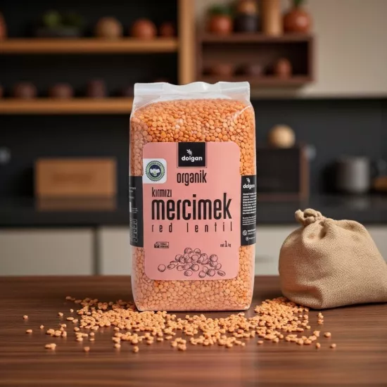 Dolgan Organik Kırmızı Mercimek 1000 gr