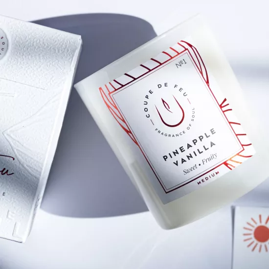 Pineapple Vanilla Cam Mum Medium 240 gr - Tatlı ve Meyveli Yaz Kokusu | Coupe de Feu