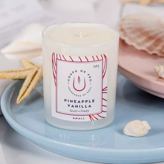 Pineapple Vanilla Cam Mum Small 165 gr - Tatlı ve Meyveli Yaz Kokusu | Coupe de Feu