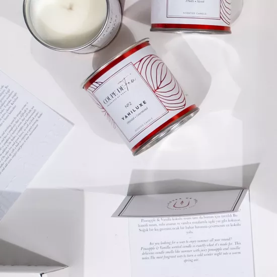 Vaniluxe Teneke Mum Medium 240 gr - Oryantal ve Gurme Koku | Coupe de Feu