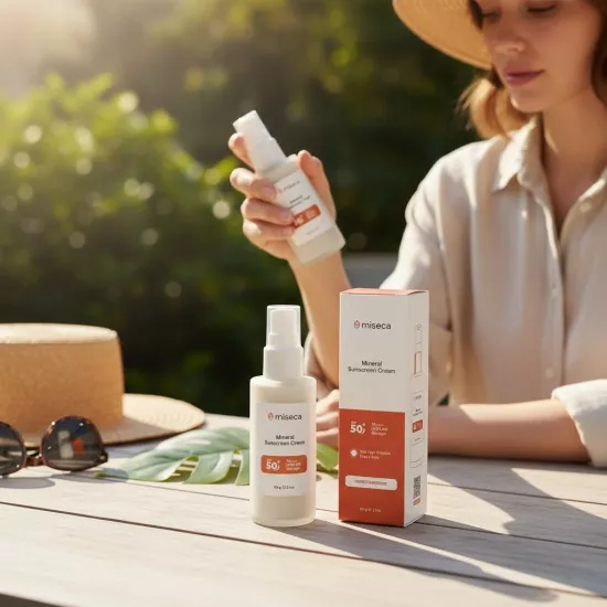 MiseCa Mineral Güneş Kremi SPF 50+ - %100 Mineral Filtreli, Doğal ve Suya Dayanıklı