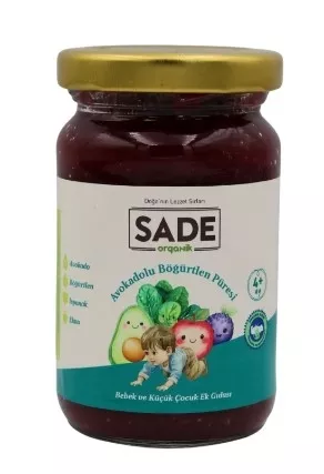 Sade Organik Avokadolu Böğürtlen Püresi̇ 100 ml